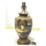 Vintage Satsuma Style Immortals Vase/Lamp