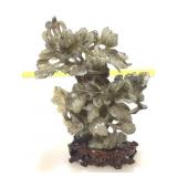 Carved Jade Floral Lidded Jar. 8in H