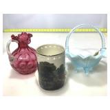 Fenton art Glass and Lennox Thomas Kinkade Candle