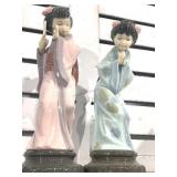 Pair Of Lladro Figurines. Pink has Chipped
