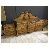 Vintage Ornate Bedroom set incl. long dresser,