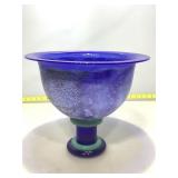 Signed Kosta Boda Footed Pedestal Art Glass