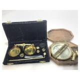 Vintage Brass Compass and Scale