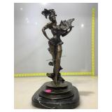 Burlesque/ Cabaret Dancer Bronze. 16in H.