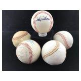 5 autographed baseball lot mixed players