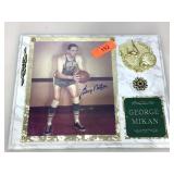 George mikan autographed plaque with coa