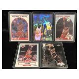 5 card Michael jordan lot