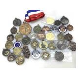 Mixed lot of school sports medals