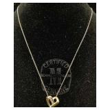 14K Gold chain and charm diamonds 1.8g 18"