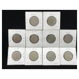 10-German 2 Mark Silver Nazi Coins