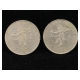 2-mecican 25 pecos Silver 72% coins
