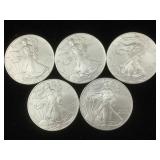 5-2010 Silver Eagles 1 oz 999 Silver