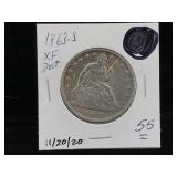 1863-s Silver half dollar