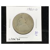 1861-o Silver half dollar