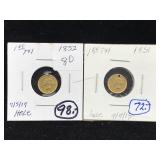 2-1851-1852 gold $1 coin US gold