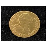 1786 Gold Spanish 1/2 Escudo King Charles III