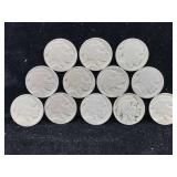 12-old Buffalo nickles