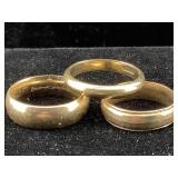 3-14k Gold ring bands 12.9g