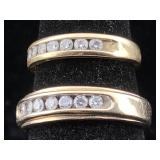 2-14K Gold bands diamonds 5.2g