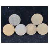 5-U.S. 2 Cent Coins 1860s