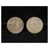 2-U.S. Silver 3 Cent Coins 1860s