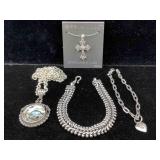 2-Sterling Necklace and 2 sterling bracelets