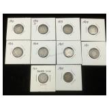 10-Silver Barber dimes