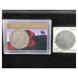 2-Silver Morgan dollars