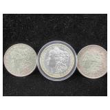 3-Silver Morgan dollars