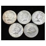5-Silver kennedy half dollars 40% silver