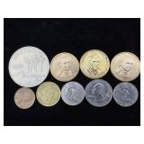 Bag of coins and tokens