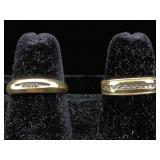 2-10K Gold ring with diamonds 4.4g sz 6