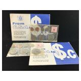 2-New Zealand 1967 LSD coin sets