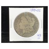 1891 CC Carson City Silver Morgan Dollar