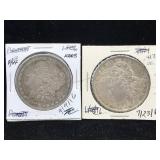 2-1896 1900 Silver Morgan Dollars