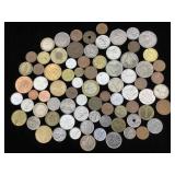 Bag of foreign coins
