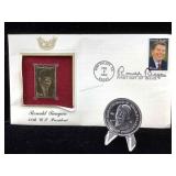 1985 Regan coin and stamp
