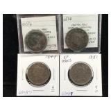 4-large cents 1851,47,19