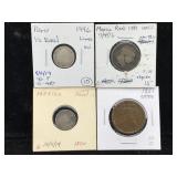 4-coins mex penny reale peru