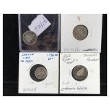 4-Silver half dimes 1800