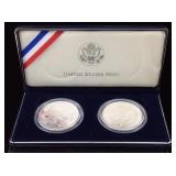2001 American buffalo silver dollar set with case