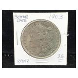 1903 Silver Morgan dollar