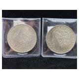 2-1880-s Silver Morgan dollar