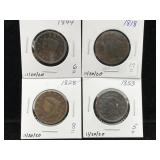 4-large cent 1828,1818,53,44