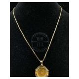 18K Gold necklace chain 1/4oz 999 Gold Aussi coin