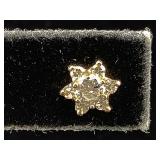 14K Gold Earring (1) diamonds  .9g