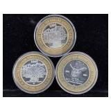 3-Silver 999 Casino tokens