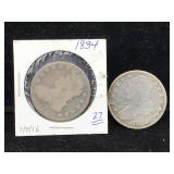 1829 & 1834 U.S. Capped Bust Half Dollars