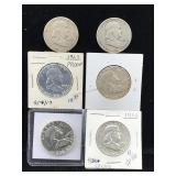 6-Franklin Half Dollars