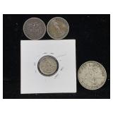 4-US mint Silver philline coins